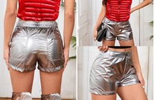 Shorts silber metallic Glanznylon Shiny wetlook Gr. XXL