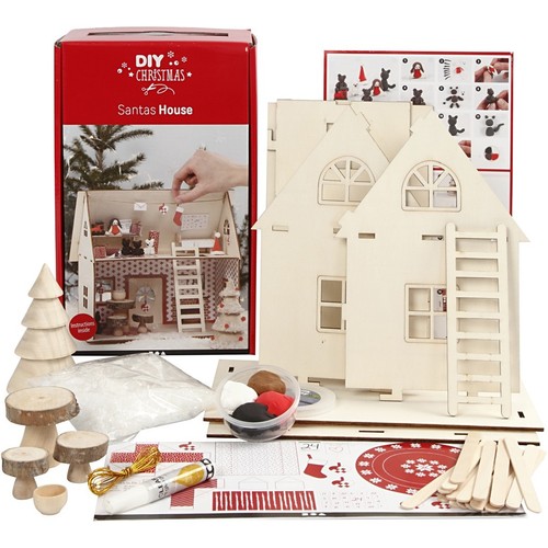 Bastelset weihnachtsmann haus - bastelset, weihnachtsmann-haus