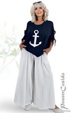 PoCo LAGENLOOK Marlene- Hose Hosen-Rock weiß 46 48 50 52 54 56 58 L-XL-XXL-XXXL