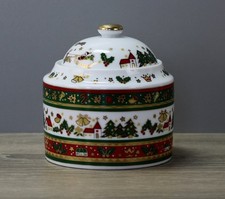 Maebata Japan Merry Christmas Weihnachtsgeschirr Zuckerdose Dose mit Deckel