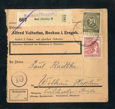 KONTROLLRAT Nr.928 + 956 PAKETKARTE BOCKAU 2.3.1948 - WILKAU !!! (971227)