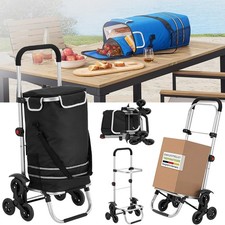 Einkaufstrolley Treppensteiger mit Kühlfach Klappbar 56L Einkaufswagen Trolley