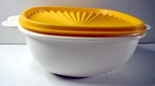 Tupperware  Sonnen-Trio Schüssel, 1,5 l, gelb/weiß, Retro-Schüssel, Sonnendeckel
