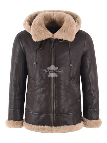 Herren kapuze lammfell echt - b3,