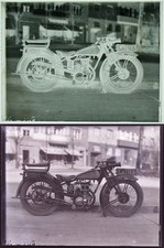 Seltenes Foto Glasnegativ - Gillet (350 ccm ?) Motorrad - Gillet Herstal um 1930