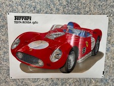 Emailschild gewölbt Ferrari Testa Rossa 60 x 40 cm