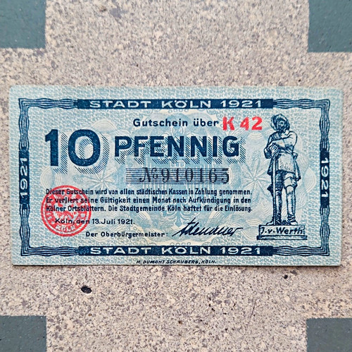 Stadt köln notgeld gutschein - stadt, notgeld/gutschein
