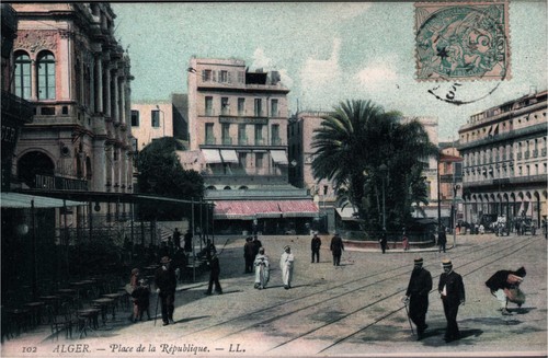 Cpa algier place de la - 00,