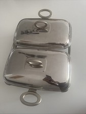 Edles Warmhaltesgefäß Servierschale Aus Edelstahl mit Deckel Silber