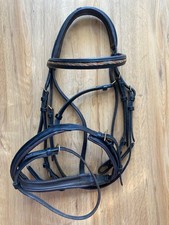 Kieffer Trense mit kombiniertem Reithalfter u. Gurtzügeln schwarz für Warmblut 