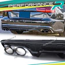 Diffusor + Auspuffblenden Schwarz für AUDI A6 C7 4G S Line S6 Avant 2015-2018