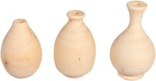 Holz Vasen Deko natur, 4,8 - 6,4 cm NEU