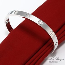 Cartier Armreif Love Weissgold 750 Größe 19 4 Diamanten Gold Damen Armband