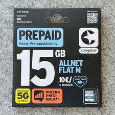 Congstar Prepaid SIM Karte mit