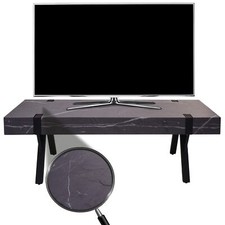 B-Ware TV-Rack MCW-L54, Lowboard TV-Tisch, Metall 42x120x40cm Marmor-Optik grau