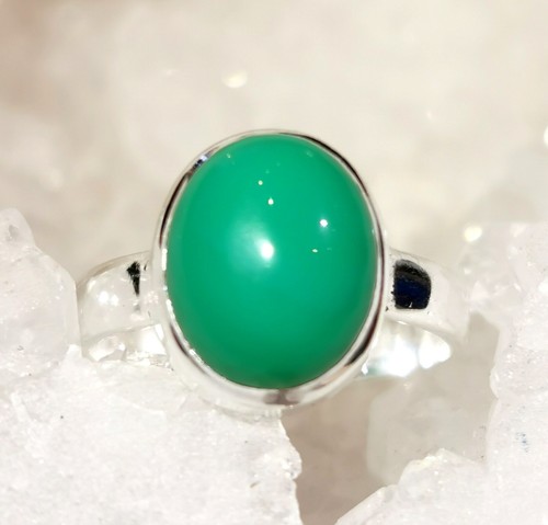Ring mit chrysopras - ring, 925er