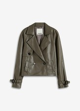 Kunstlederjacke Gr. 36 Oliv