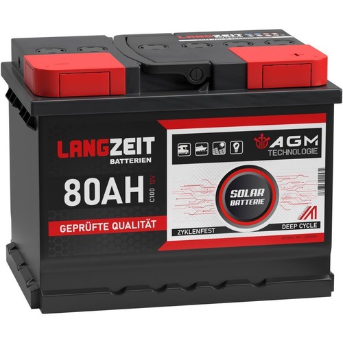 Agm solarbatterie 80ah 12v - solarbatterie,
