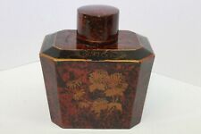 Vintage China,  Teedose  Lack  mit Blumenmalerei