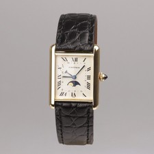 Damenarmbanduhr Cartier | Tank | Mondphase | 18 Karat Gelbgold | Quarz | Mineral
