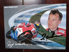 Autogrammkarte von Motorradrennfahrer Ralf Waldmann handsigniert