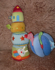 HABA  STAPELSPIEL 301305 Stapelwürfel Hase Motorik Apfel Ball