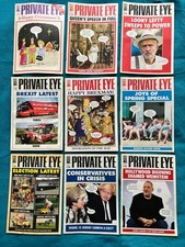 9 Private Eye Magazines -