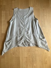 LA BASS WUNDERSCHÖNE LEINEN TUNIKA GRAU LAGENLOOK