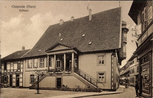 Osterode harz rathaus - ak, harz,