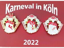 Dreierset Festabzeichen Orden Pins Anstecker Karneval in Köln 2022