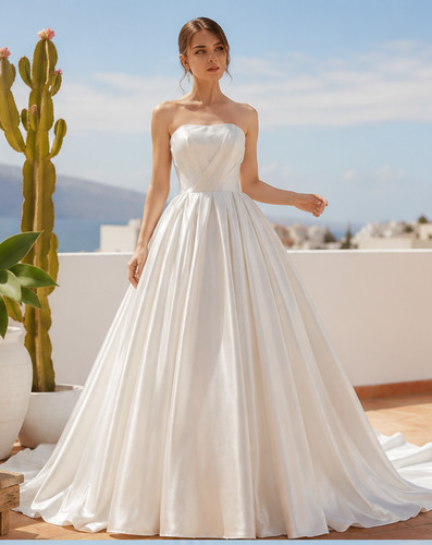 Elegantes satin brautkleid - elegantes, satin-brautkleid