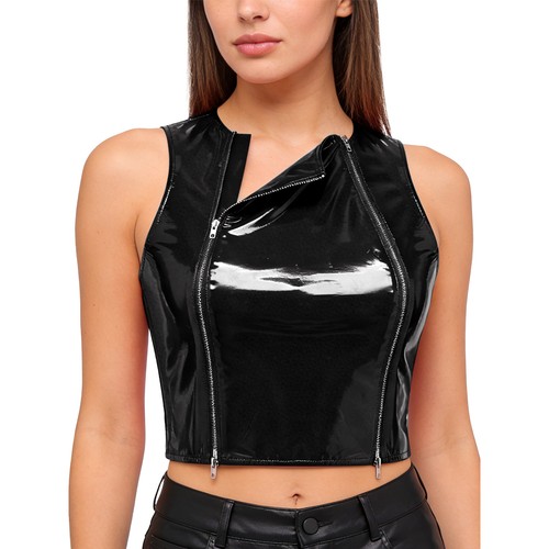 Damen wetlook crop tank - wetlook, top