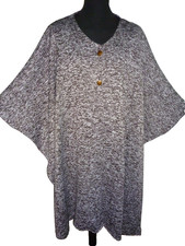 CAPE / STRICK PONCHO 2 Knöpfe