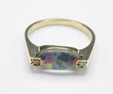 Opal Dublette Solitär Diamant 585 Gold