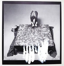 GÜNTHER UECKER - AUS: "BILDRITUALE" - GRANOLITHOGRAFIE M. ORIGIN. ÜBERMALUNG