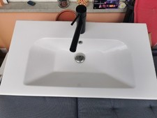 Waschbecken Handwaschbecken  80cm x 47cm - weiß Mit AMATUR