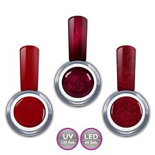 Farbgel Set Rot Glitter Nagelgel Nail Art Nagel Design French Led Uv Gel 3x5ml