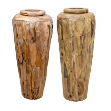 Deko Vase Massivholz Teak