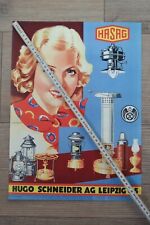 Plakat HASAG Petroleumlampe Laterne Lampe Glas Zylinder Oil Kerosene Lamp Ofen