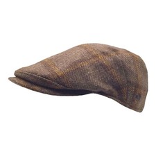 Schiebermütze braun kariert Gr.56 warme FLATCAP Winter Schurwolle