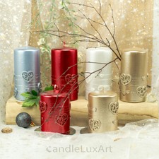 Stumpenkerzen Perlmutt mit