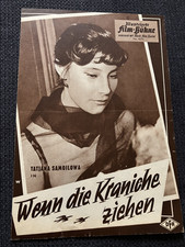 Filmplakat Filmprogr. ORIGINAL 50er "Wenn die Kraniche ziehen" Tatjana Samoilowa