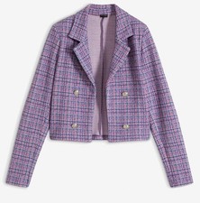 Strukturierter Blazer Gr. 50 Lila Sonstige Damenblazer Sakko Kurz-Jacke Neu