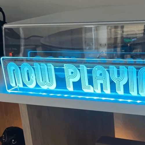 Now playing vinyl record stand - now,