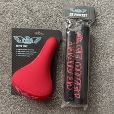Neu SE Bikes Flyer Sitz & 3 Stück Pad Set rot schwarz Sattel Rahmen Gabeln Bars Pad