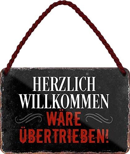 Blechschild herzlich - blechschild, “herzlich