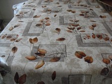 Tischdecke Wachstuch  rund 110 cm Blätter Neu