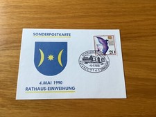 Postkarte „4. Mai 1990 Rathaus-Einweihung“ Schwieberdingen / Stempel 5.5.1990