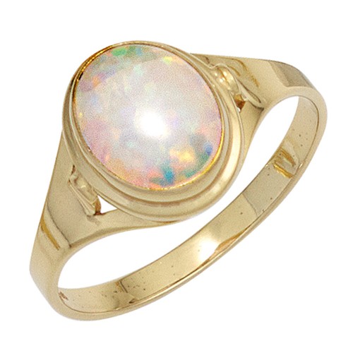 Damenring 333 gold - gold, mit