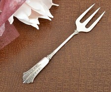 Fleischgabel Versilbert EPNS S circa 21 cm Silberbesteck Vorlegebesteck (B7)